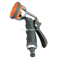 Пистолет поливочный металл,мягкая ручка , 8 струй 7204D Belamos