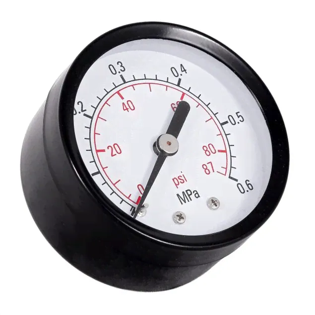 Манометр аксиальный BELAMOS PGS50 AX 6 бар, 0.6МПа, D50 мм, G1/4", 80°C, осевой, торцевой, для измерения давления воды